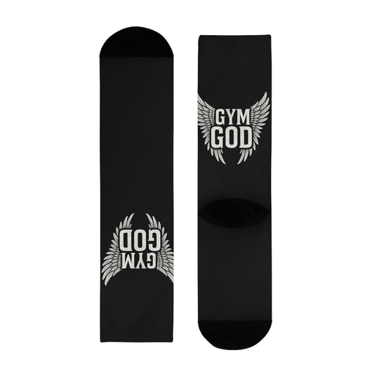 Gym God Wings Crew Socks | Athletic Workout Fitness Socks
