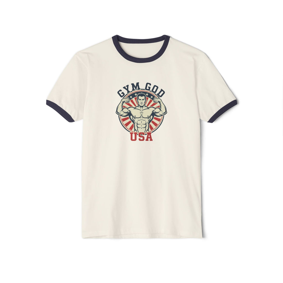 Gym God USA Muscle Graphic Ringer Tee