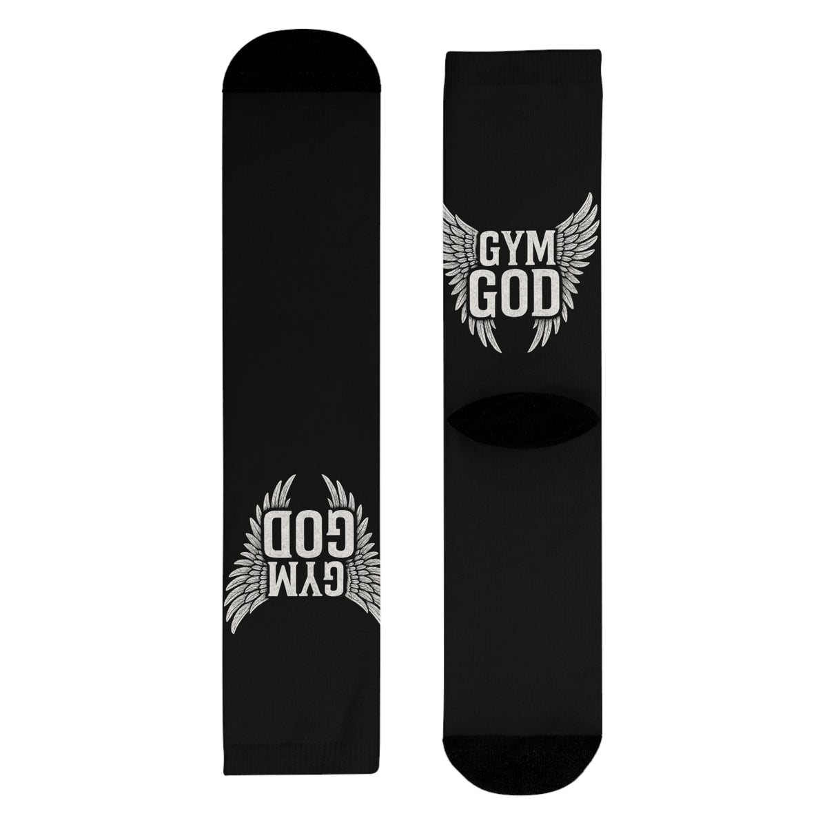 Gym God Wings Crew Socks | Athletic Workout Fitness Socks