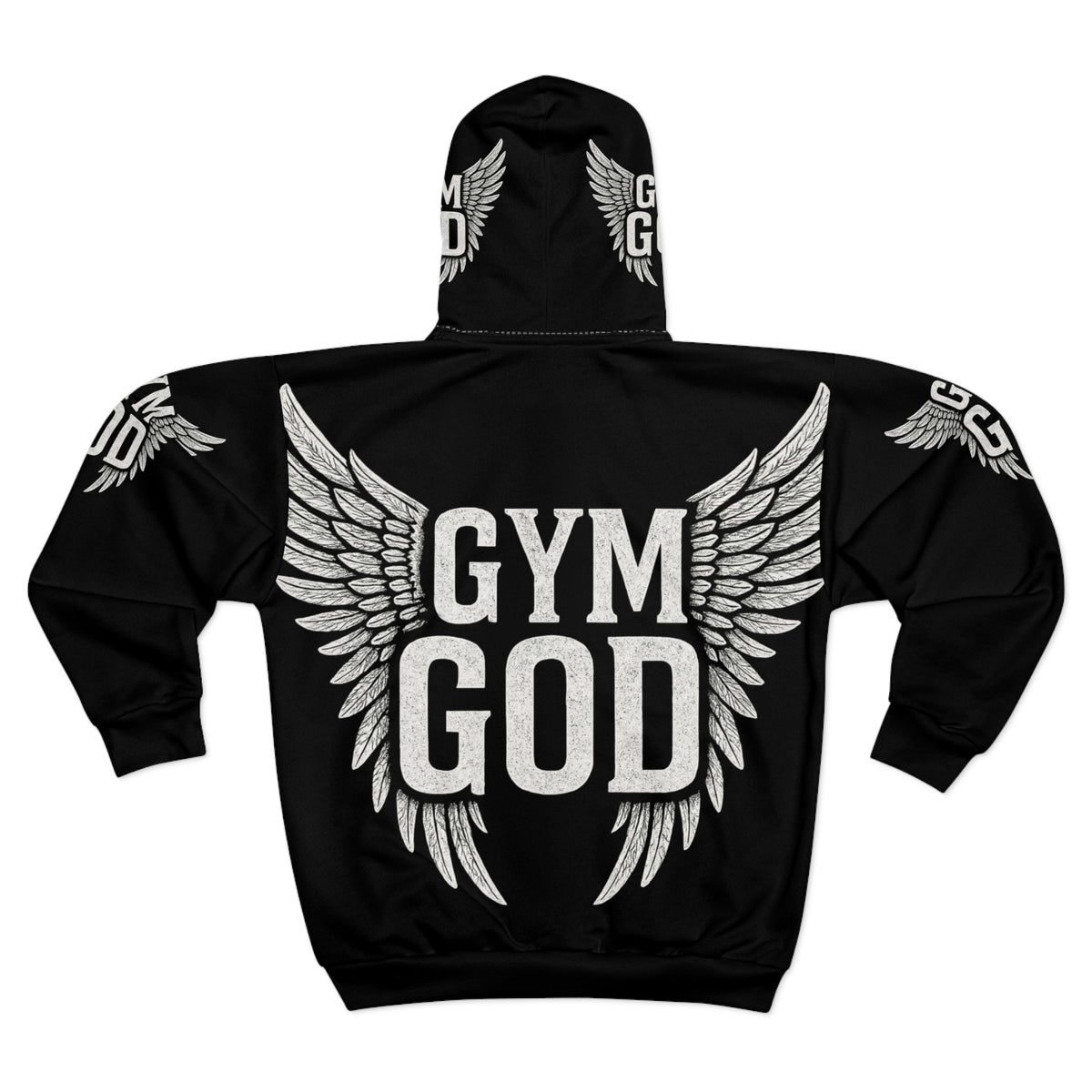 Copy of Gym God wings Zip Hoodie | Red All-Over Print