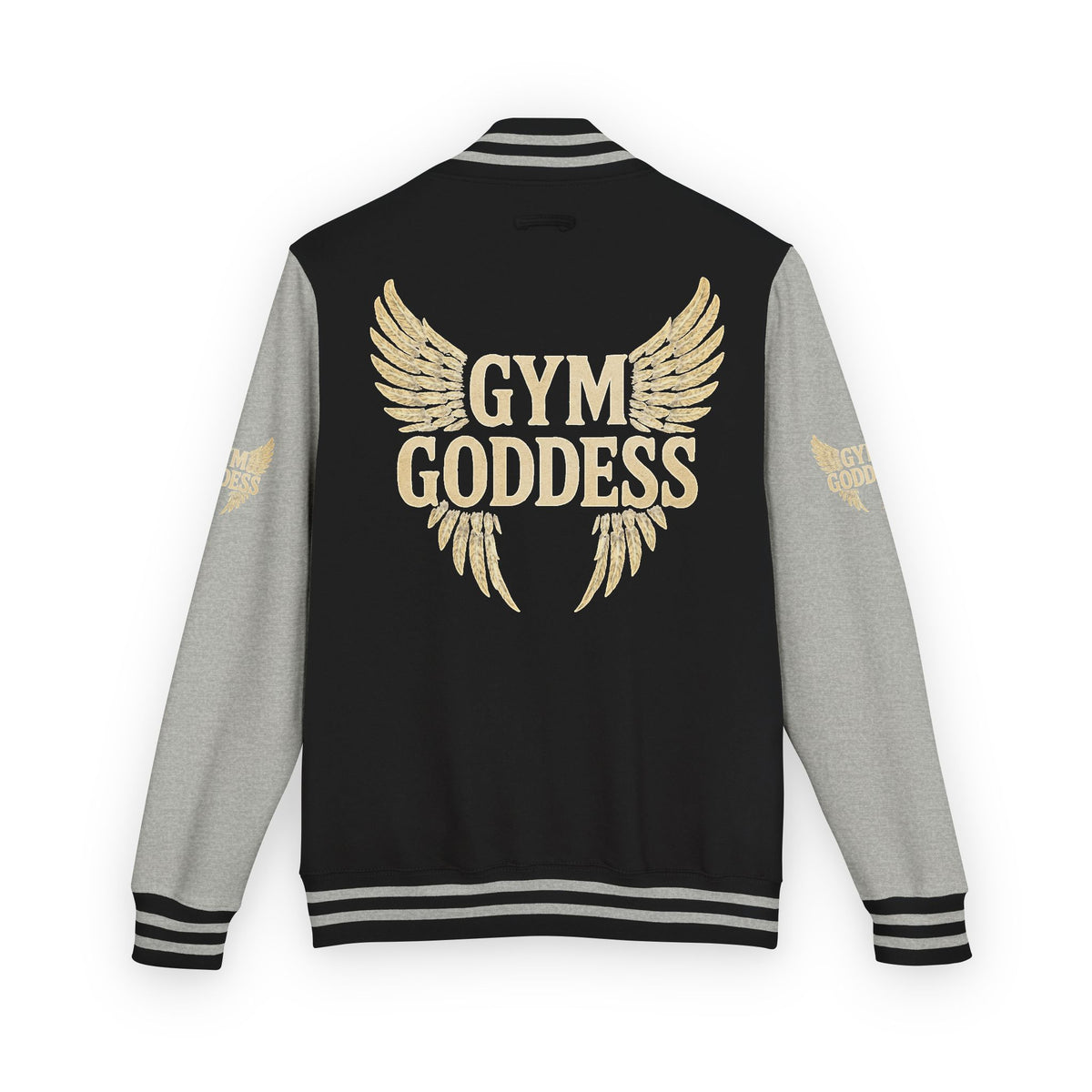 Gym Goddess Letterman Jacket | Red White Winged Fitness Design