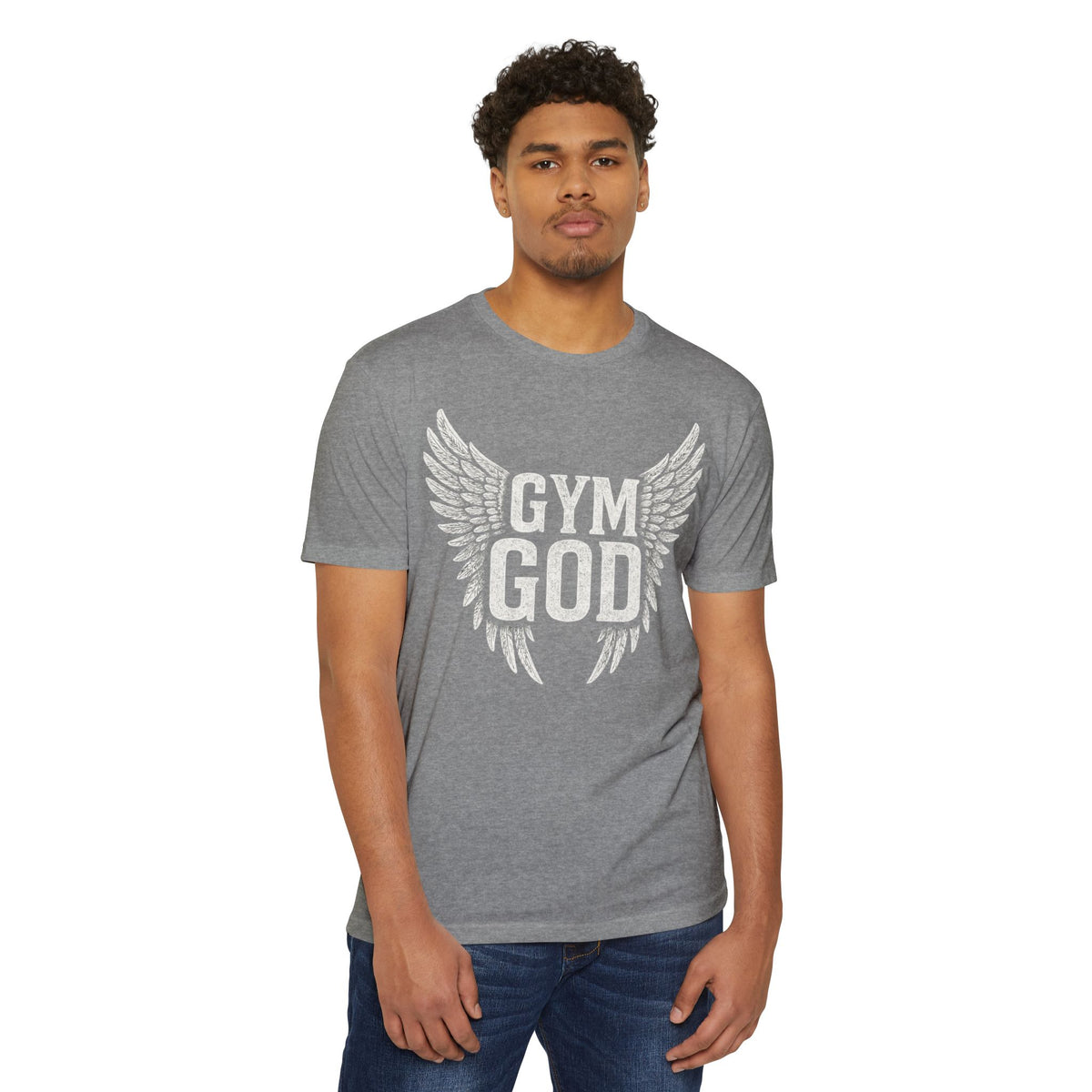 Gym God Wings Jersey Tee | Unisex Lifting Shirt