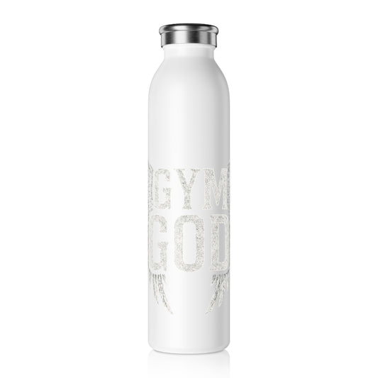 Gym God Slim Water Bottle | Winged Fitness Logo