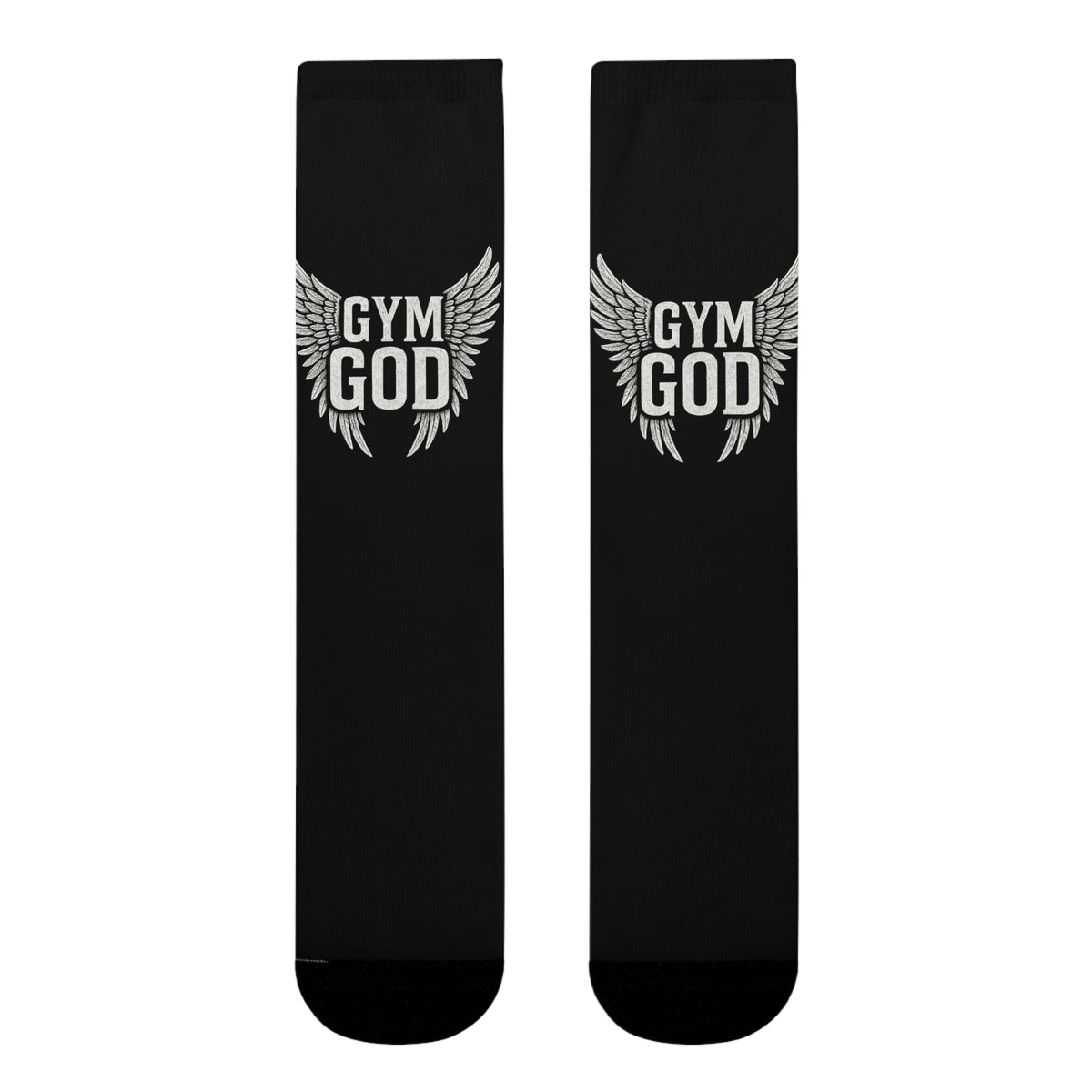 Gym God Wings Crew Socks | Athletic Workout Fitness Socks