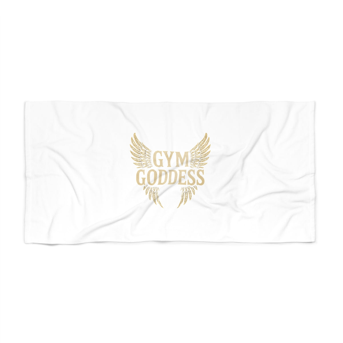 Gym Goddess beach towel | gold wing fitness design