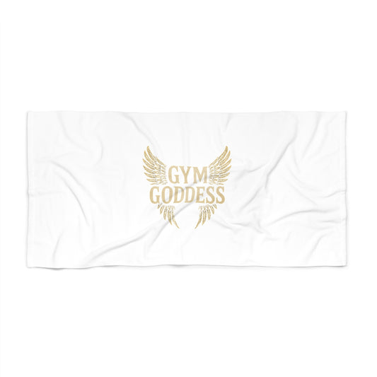 Gym Goddess beach towel | gold wing fitness design