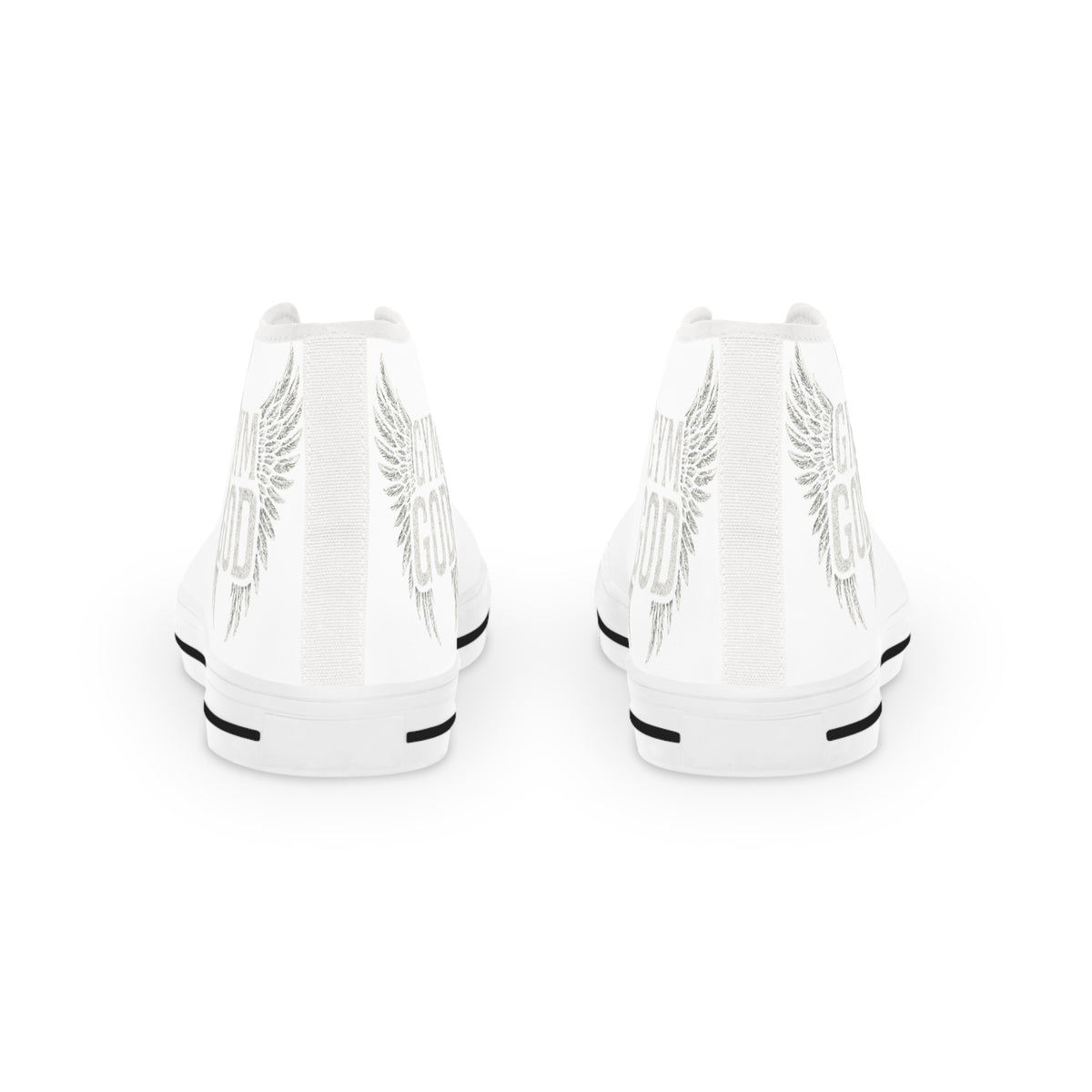 Winged Emblem High Top Sneakers | White Canvas High-Tops
