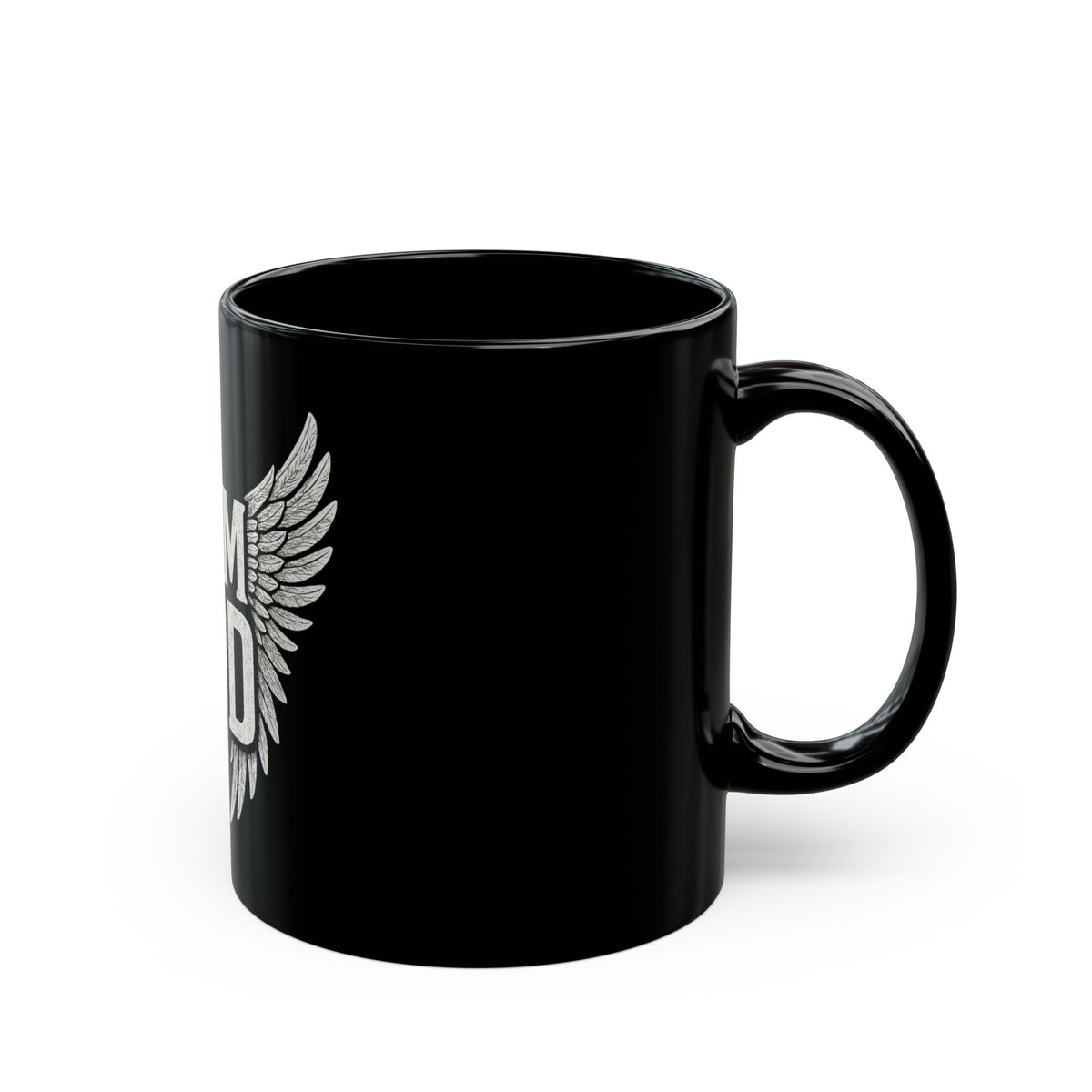 Gym God Mug | Black Coffee Cup with Winged Fitness Design