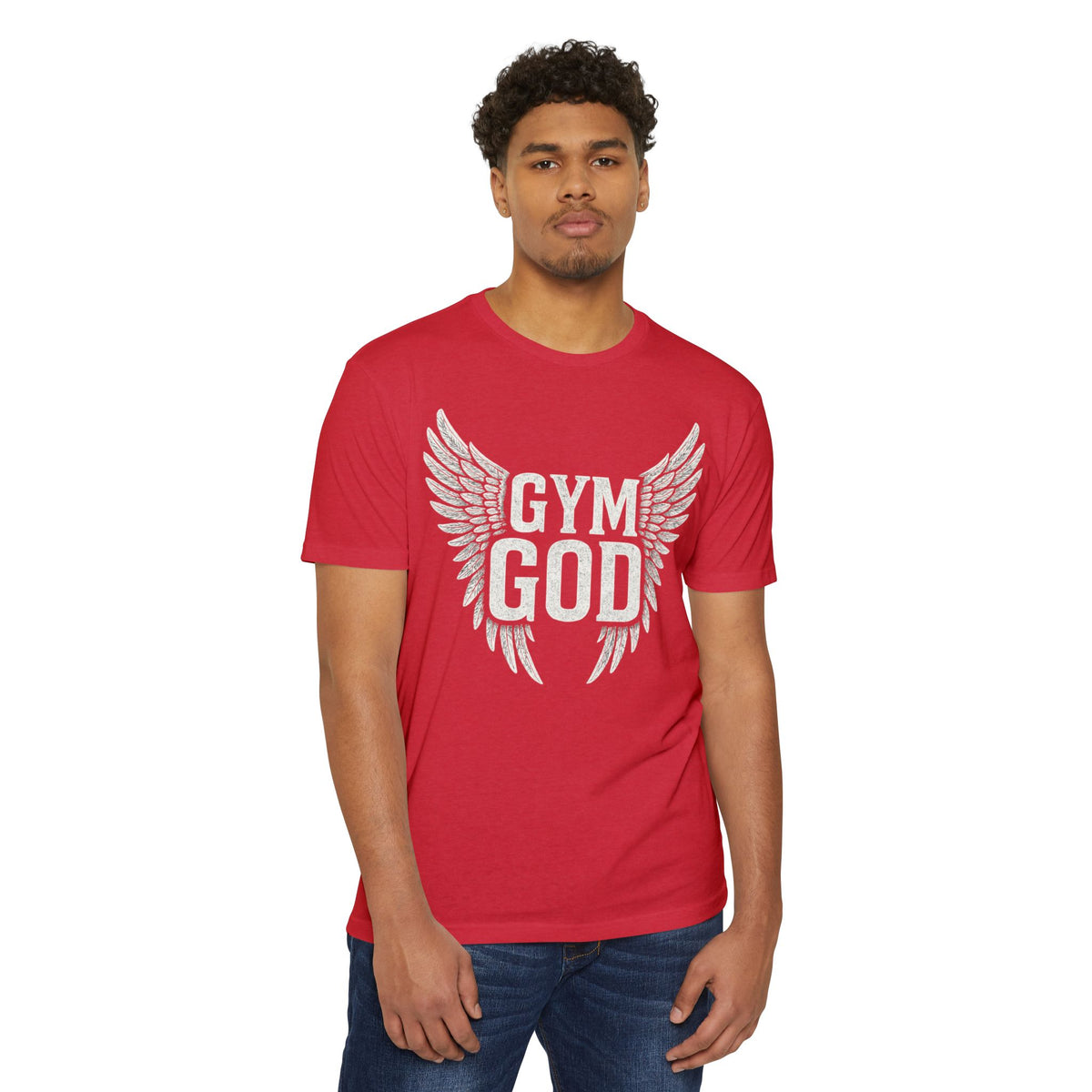 Gym God Wings Jersey Tee | Unisex Lifting Shirt