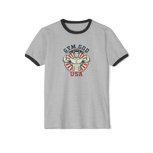 Gym God USA muscle graphic tee Ringer T-Shirt | vintage bodybuilding