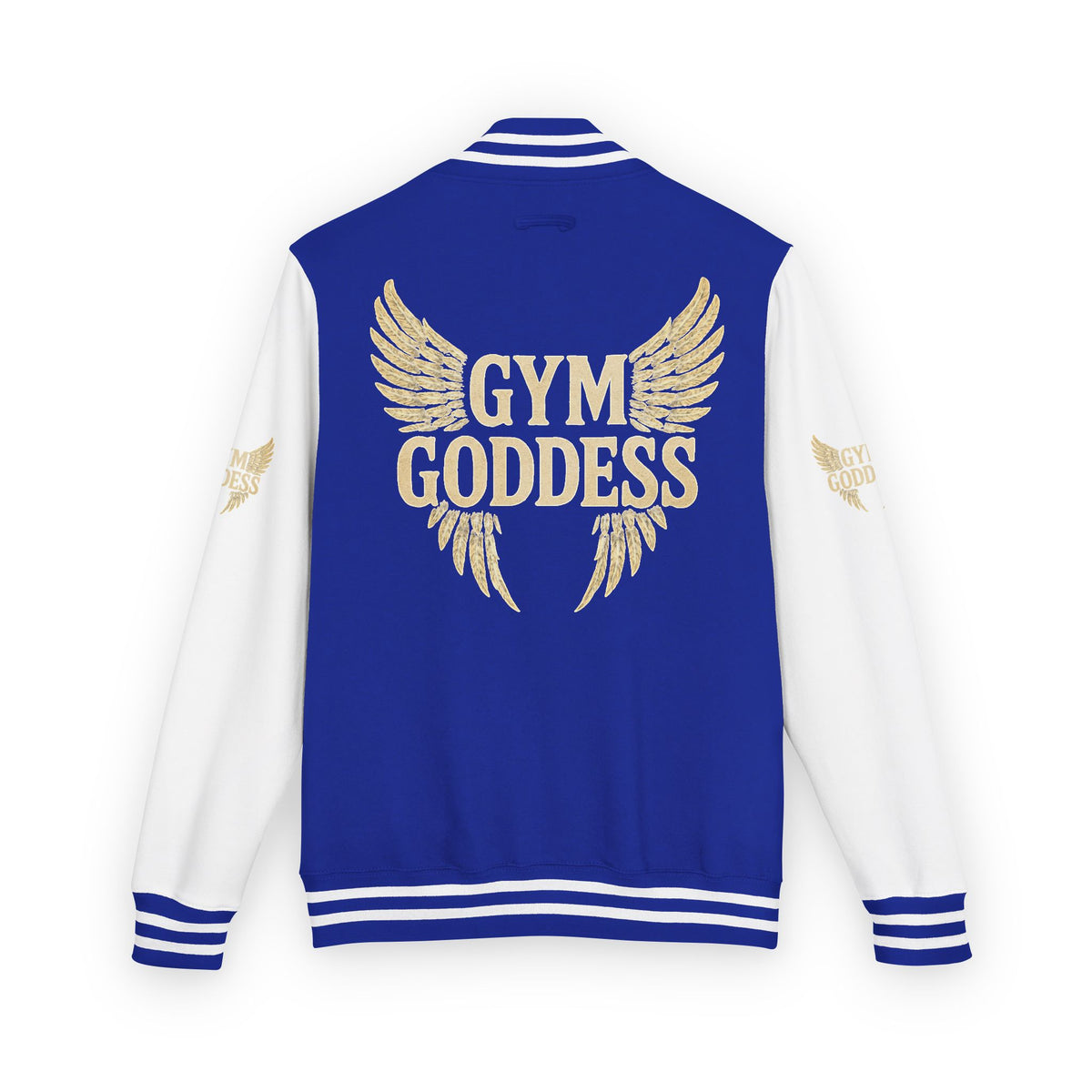 Gym Goddess Letterman Jacket | Red White Winged Fitness Design
