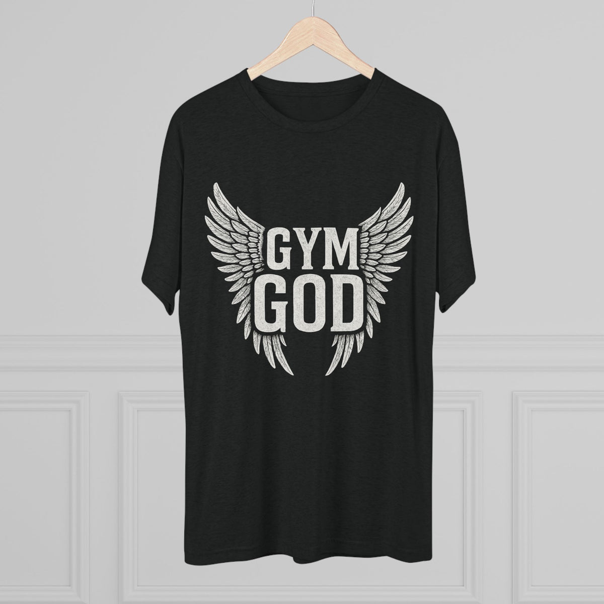 Gym God Wings Tri-Blend Tee | Soft Unisex Workout Shirt