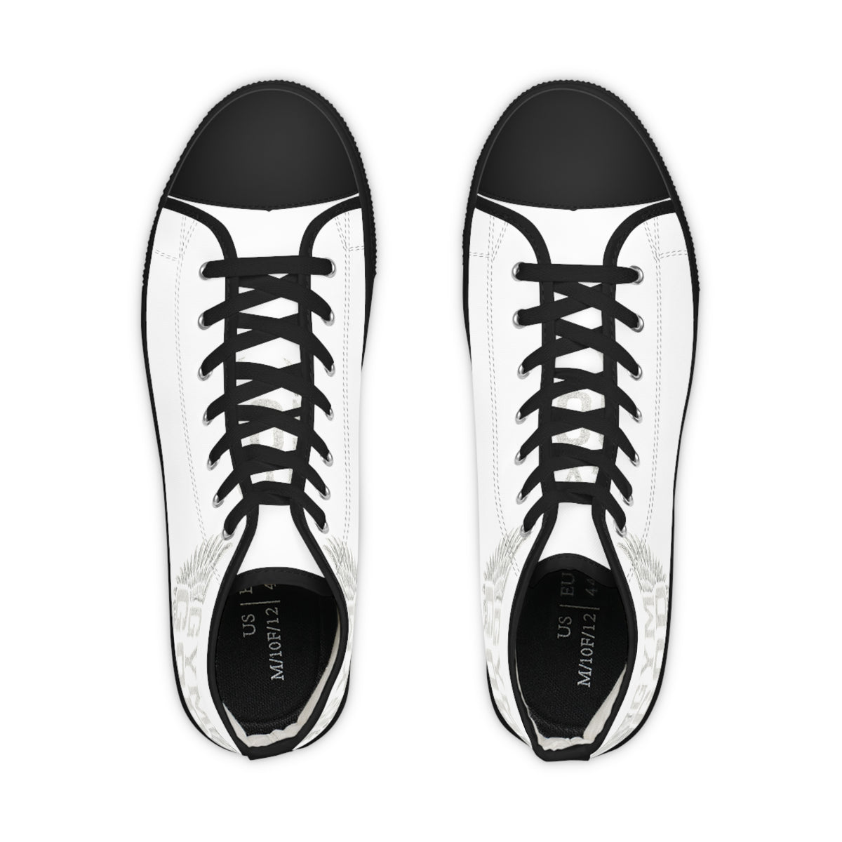 Winged Emblem High Top Sneakers | White Canvas High-Tops