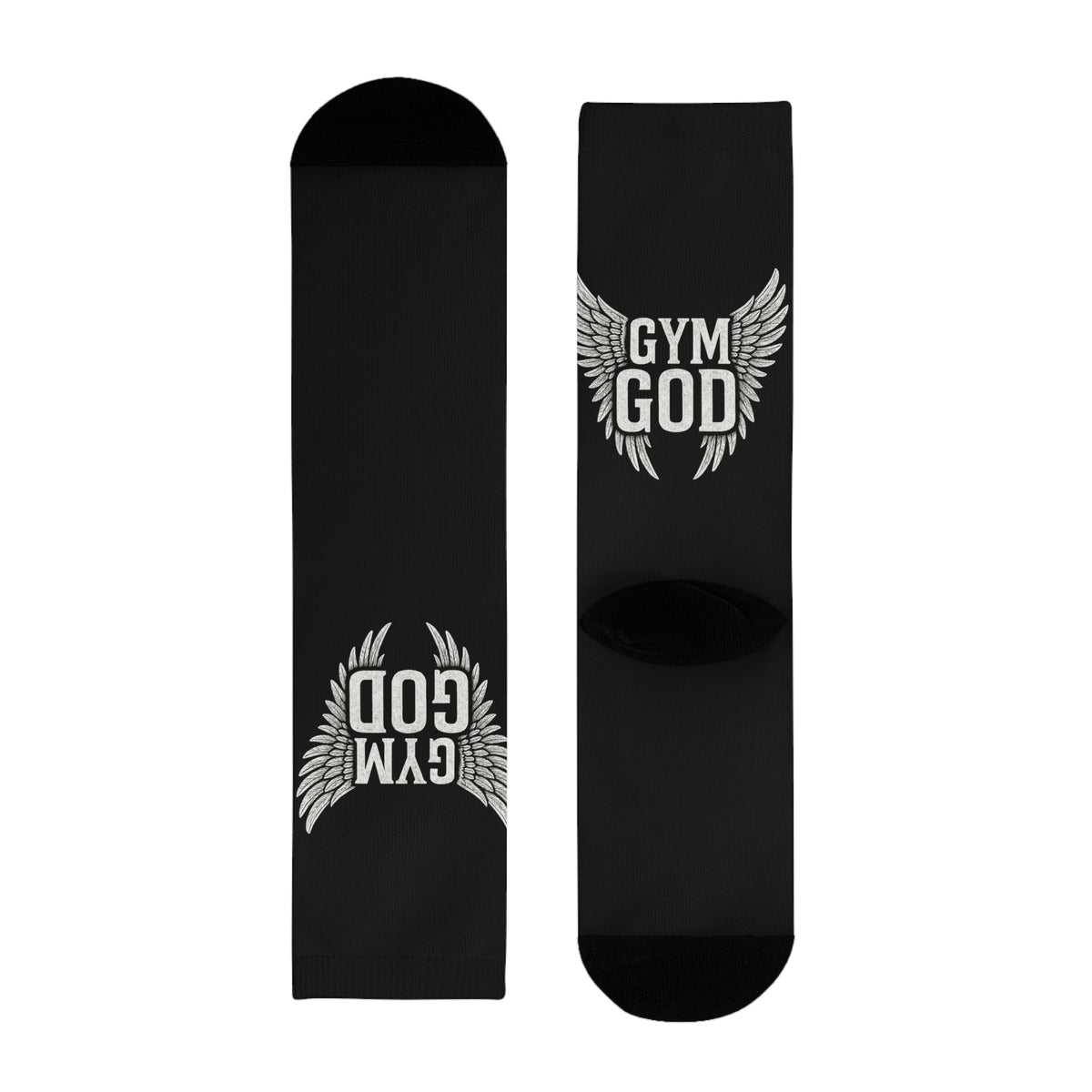 Gym God Wings Crew Socks | Athletic Workout Fitness Socks