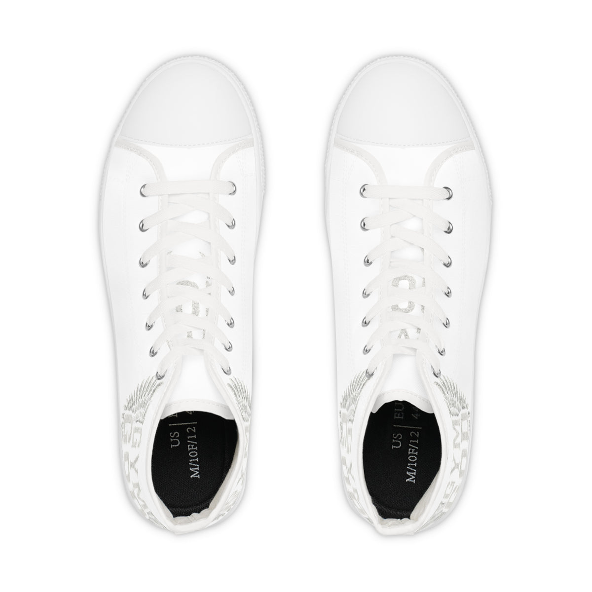 Winged Emblem High Top Sneakers | White Canvas High-Tops