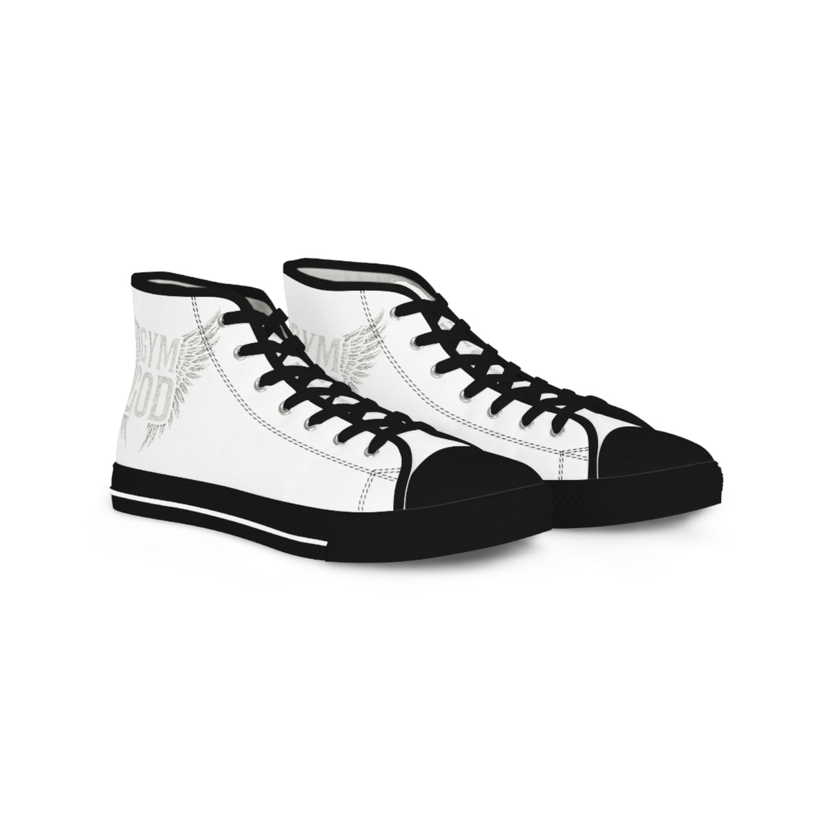 Winged Emblem High Top Sneakers | White Canvas High-Tops