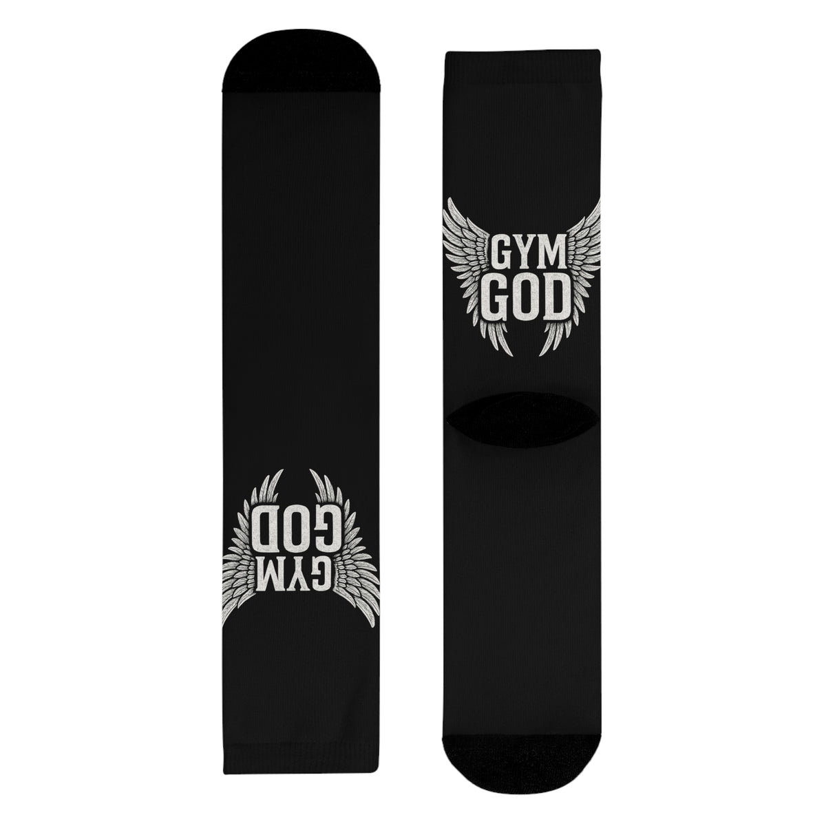 Gym God Wings Crew Socks | Athletic Workout Fitness Socks