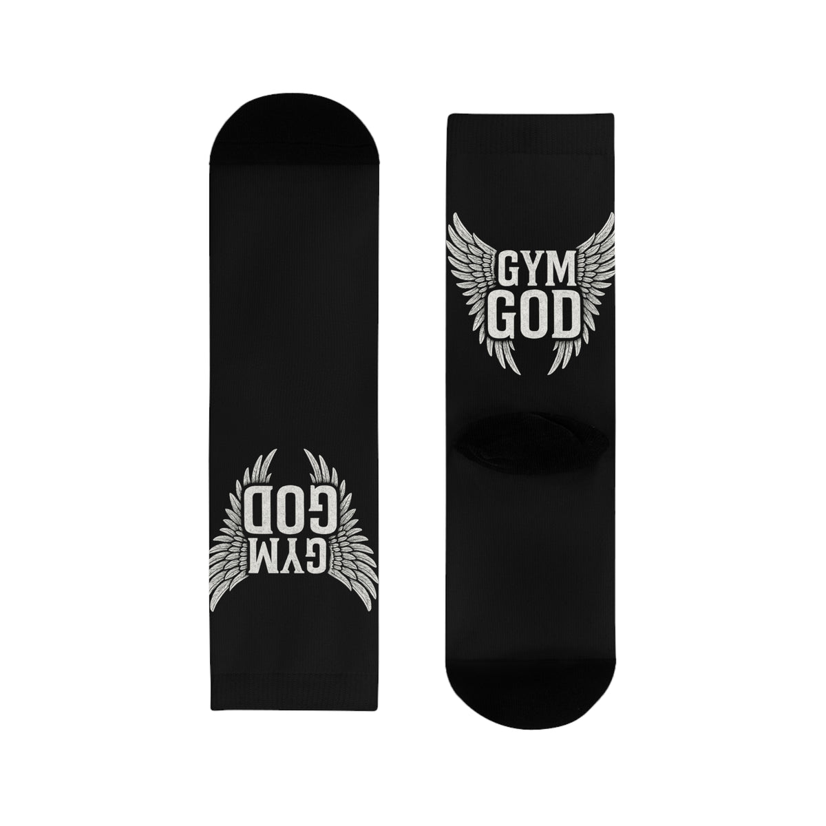 Gym God Wings Crew Socks | Athletic Workout Fitness Socks