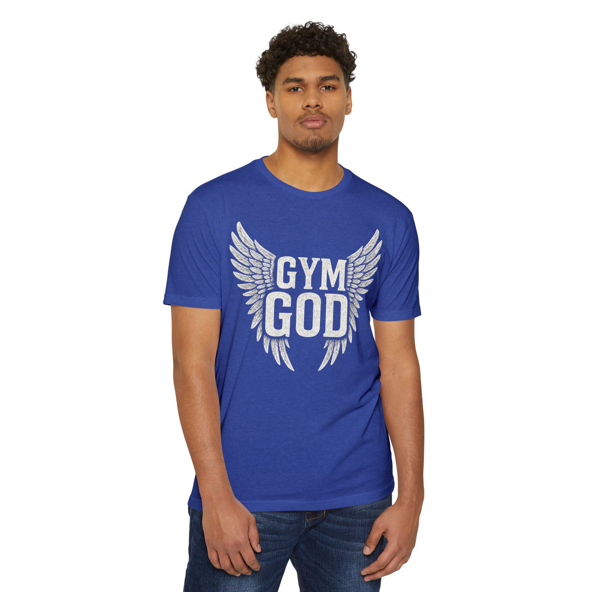 Gym God Wings Jersey Tee | Unisex Lifting Shirt