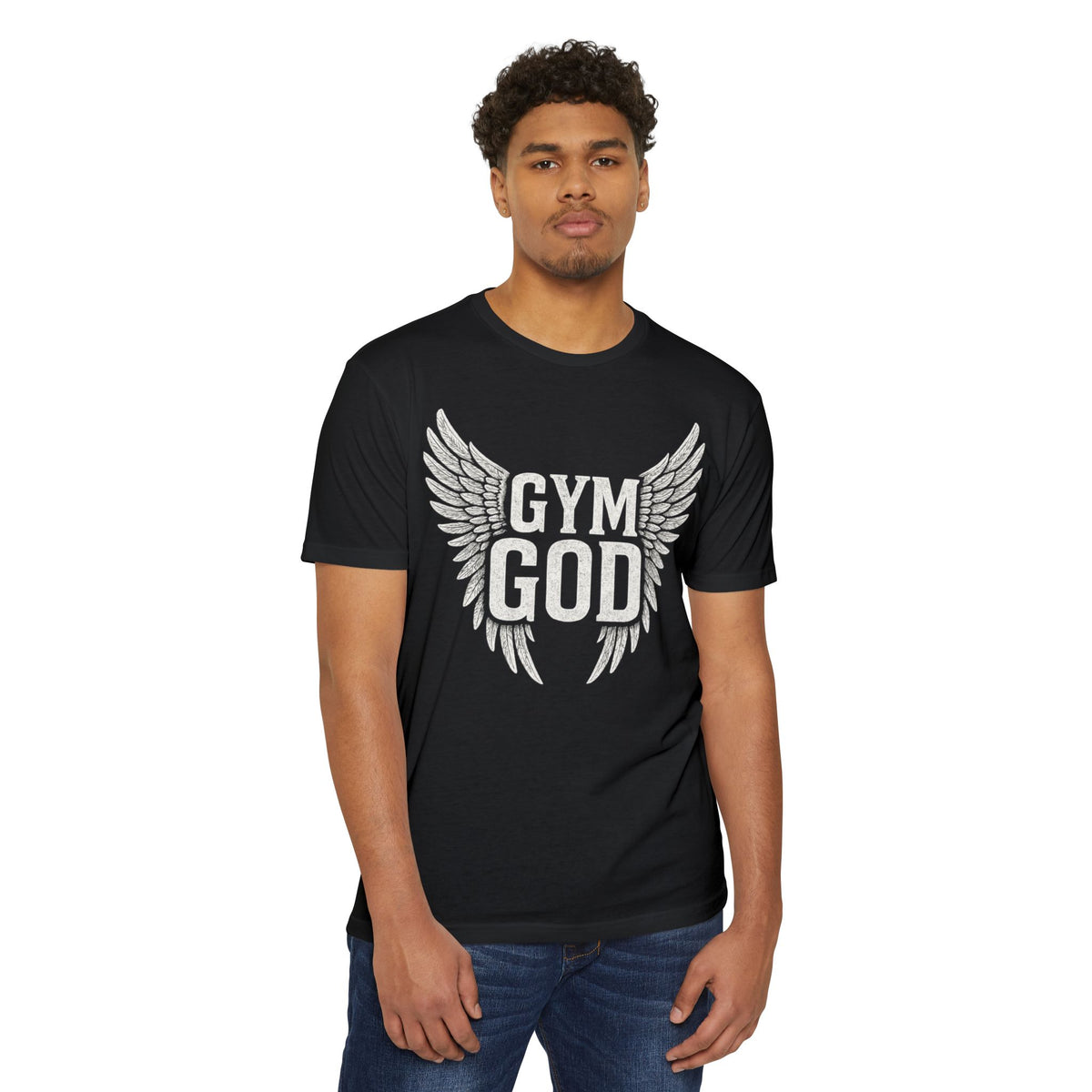 Gym God Wings Jersey Tee | Unisex Lifting Shirt