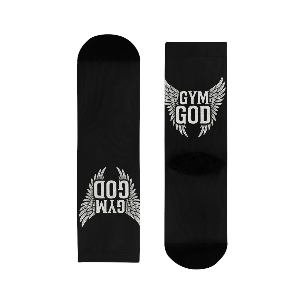 Gym God Wings Crew Socks | Athletic Workout Fitness Socks