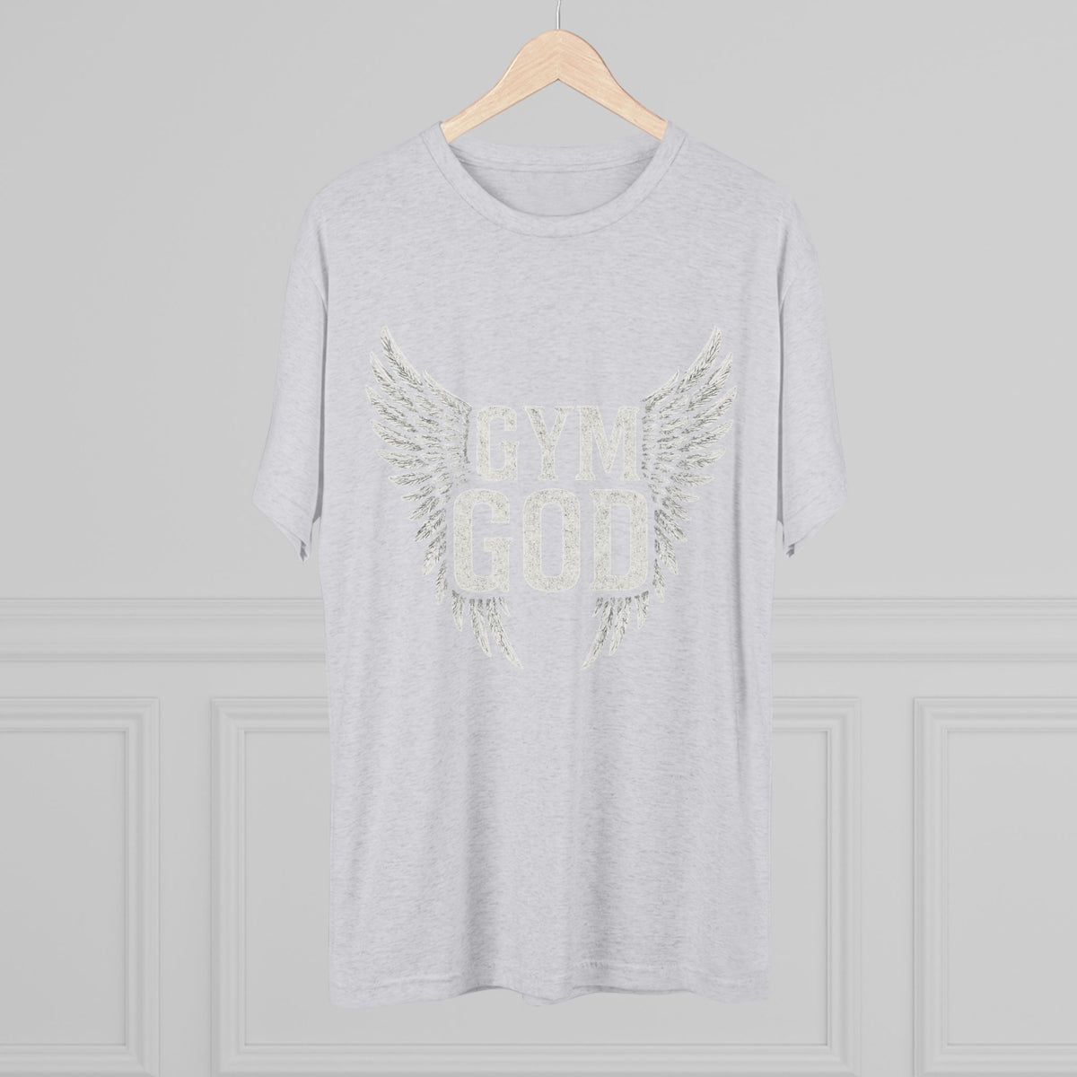 Gym God Wings Tri-Blend Tee | Soft Unisex Workout Shirt