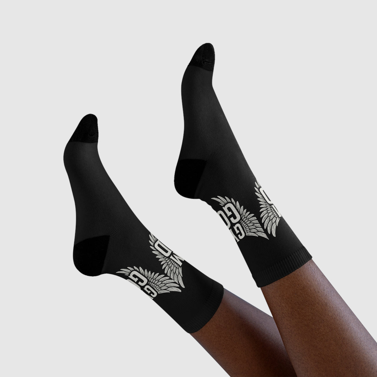 Gym God Wings Crew Socks | Athletic Workout Fitness Socks