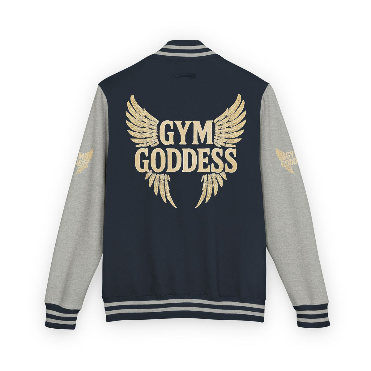 Gym Goddess Letterman Jacket | Red White Winged Fitness Design
