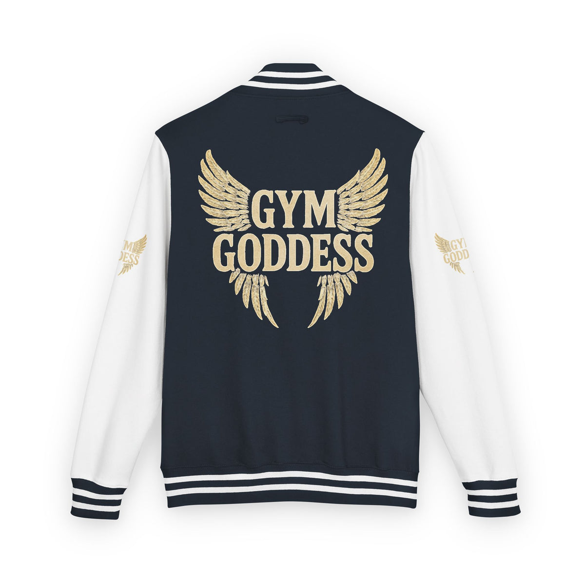 Gym Goddess Letterman Jacket | Red White Winged Fitness Design