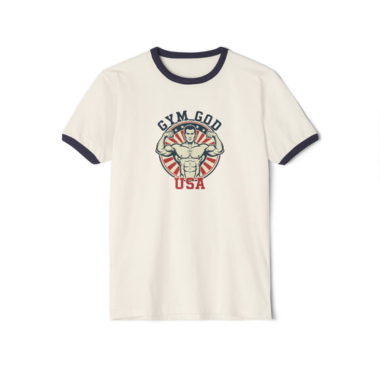Gym God USA muscle graphic tee Ringer T-Shirt | vintage bodybuilding
