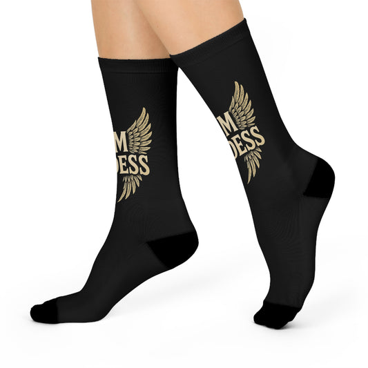 Gym Goddess Cushioned Crew Socks | Winged Fitness Design