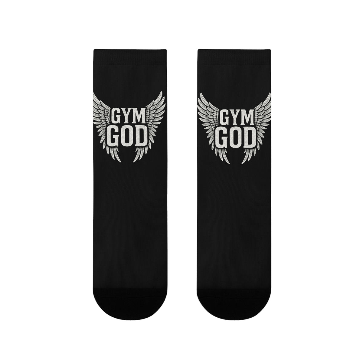 Gym God Wings Crew Socks | Athletic Workout Fitness Socks