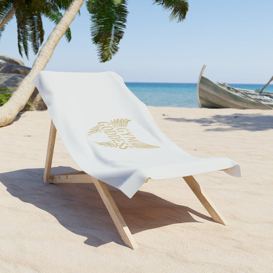 Gym Goddess beach towel | gold wing fitness design