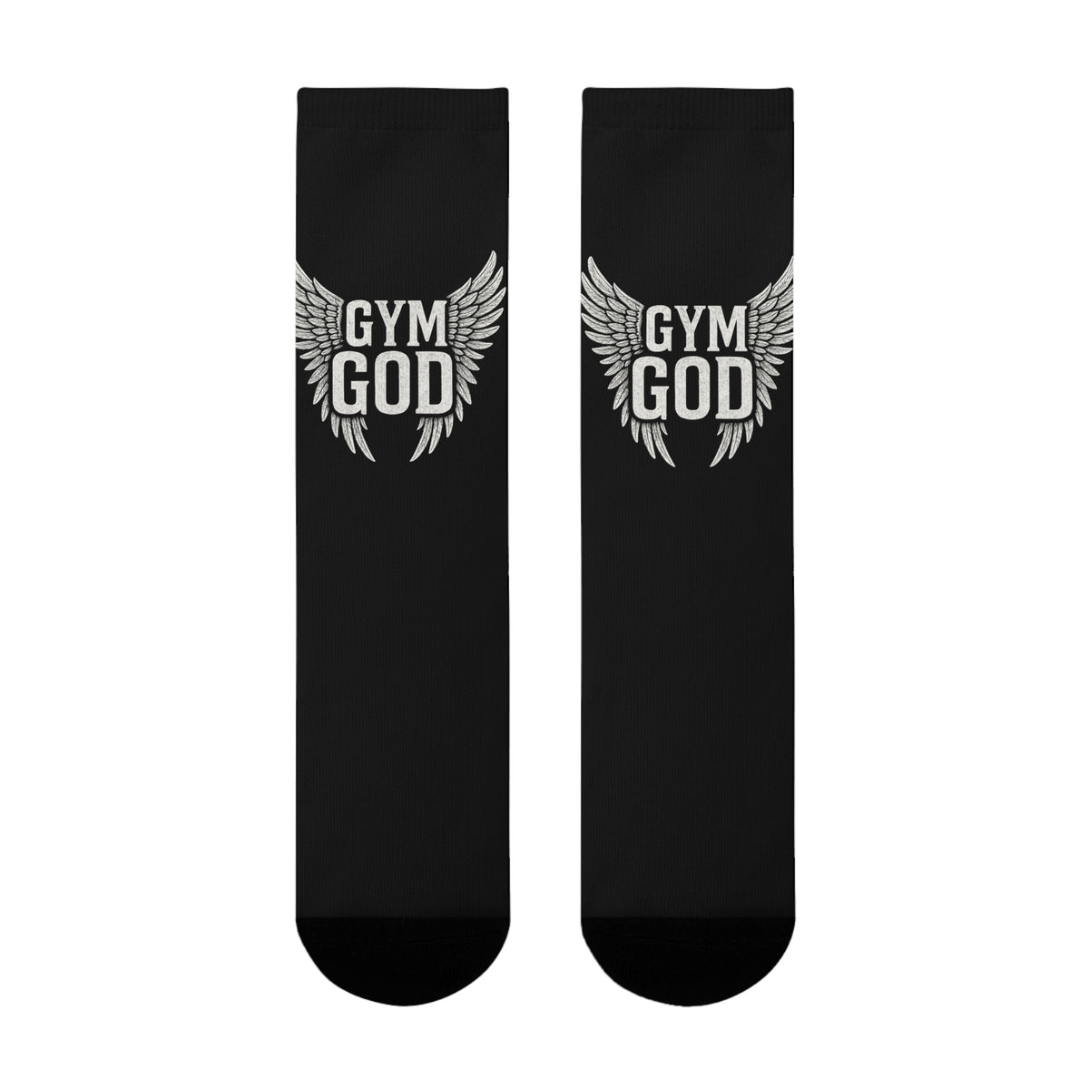 Gym God Wings Crew Socks | Athletic Workout Fitness Socks