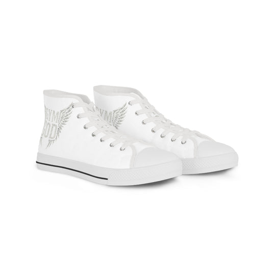 Winged Emblem High Top Sneakers | White Canvas High-Tops