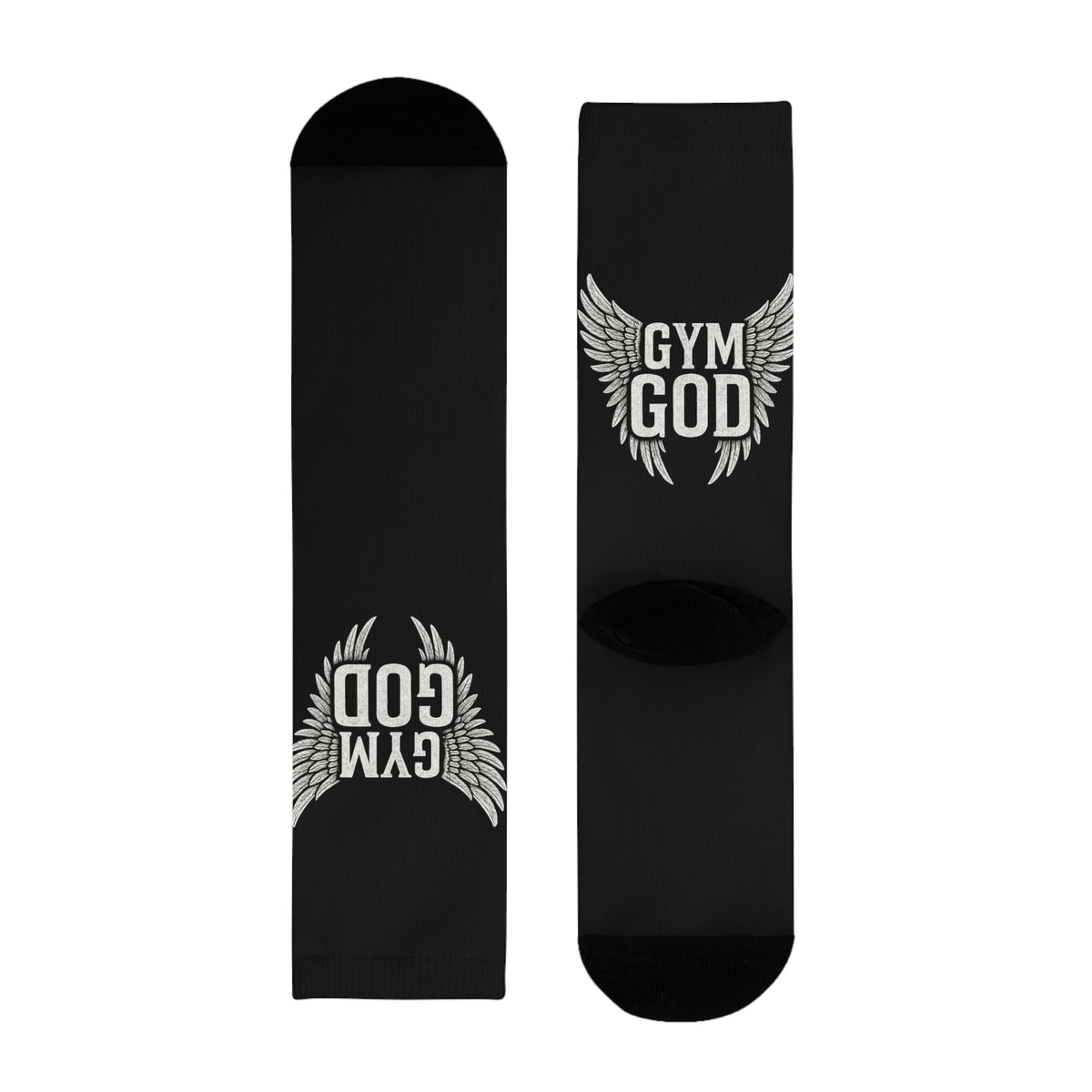 Gym God Wings Crew Socks | Athletic Workout Fitness Socks