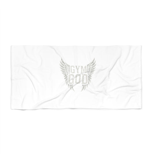 Gym God wings Beach Towel | fitness logo towel, workout beach accessory