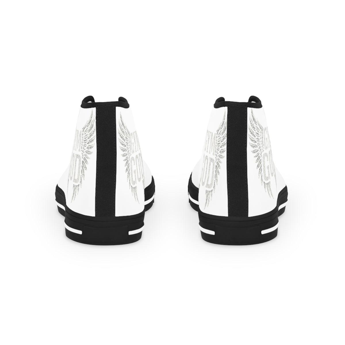 Winged Emblem High Top Sneakers | White Canvas High-Tops