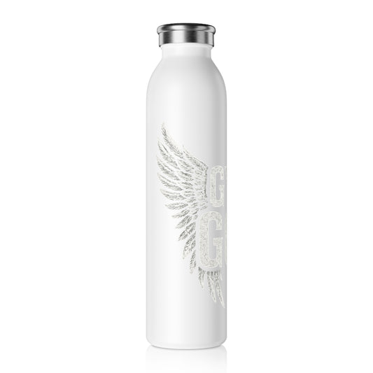 Gym God Slim Water Bottle | Winged Fitness Logo