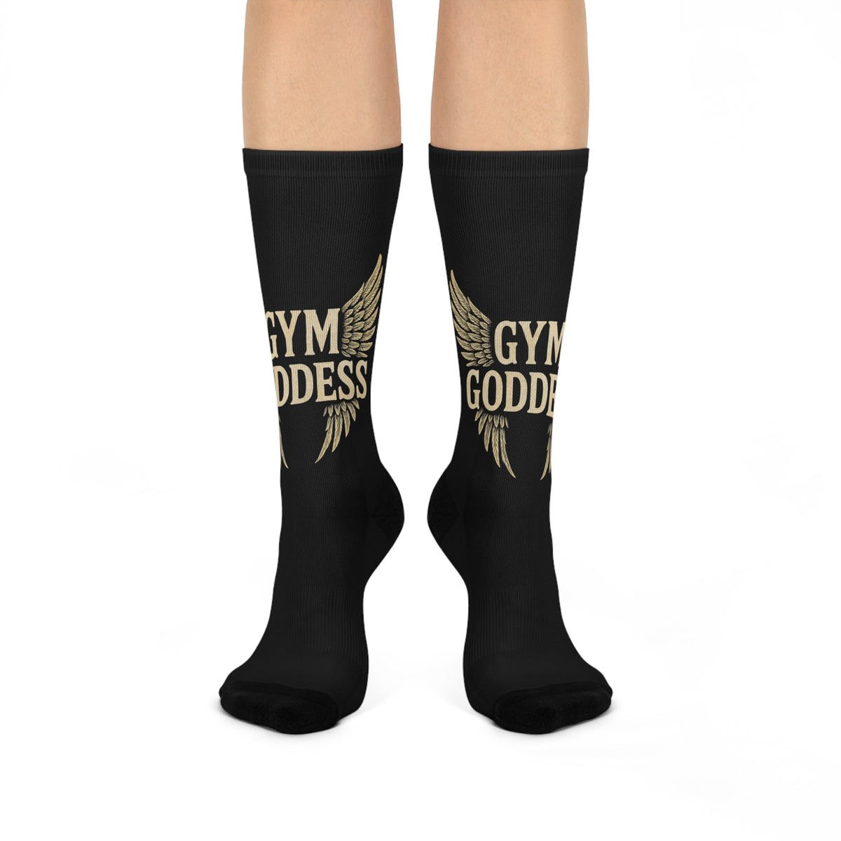 Gym Goddess Cushioned Crew Socks | Winged Fitness Design